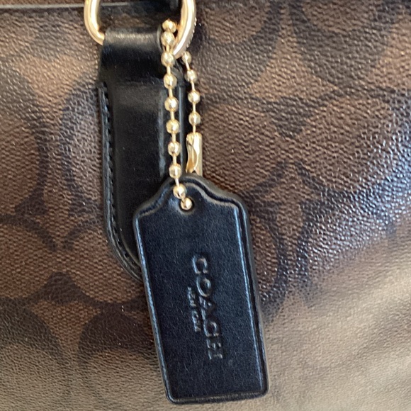 Coach Brown/Black Signature Canvas Tote with Gold Hardware - Picture 3 of 3